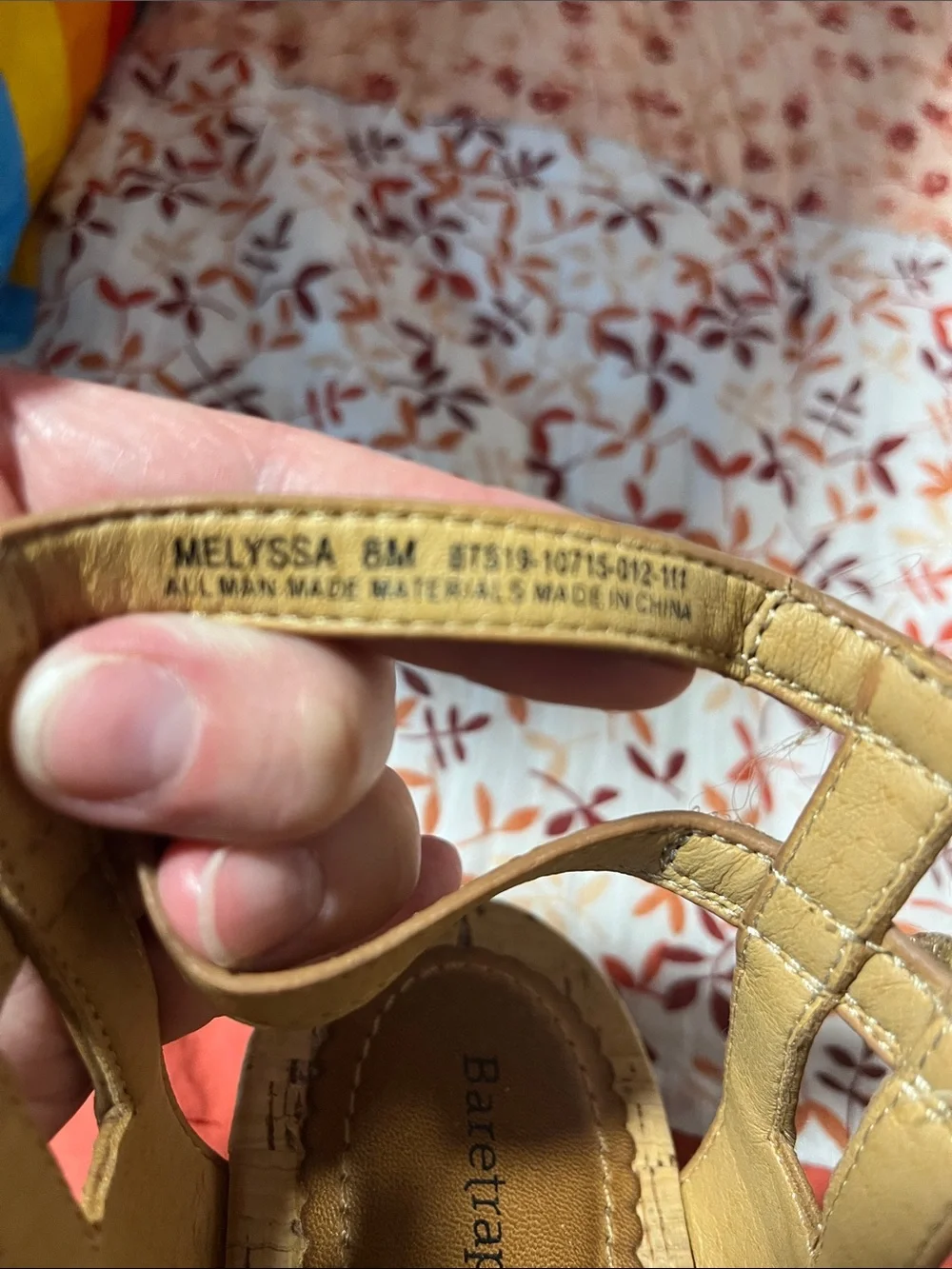 BareTraps Tan Woven Cork Wedge Sandals